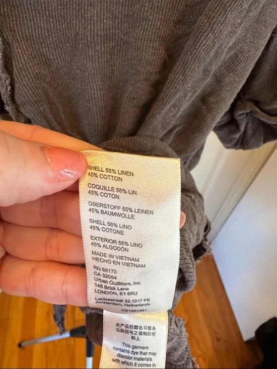 We The Free Free People Washed Henley Tee - Charcoal Gray - Picture 4 of 9